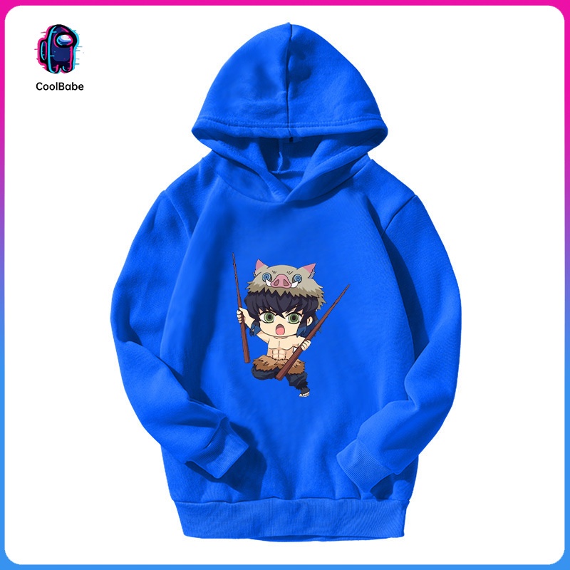 Áo hoodie Cỡ Lớn Hình Demon Slayer baju budak lelaki kanak kanak Cho Bé Trai