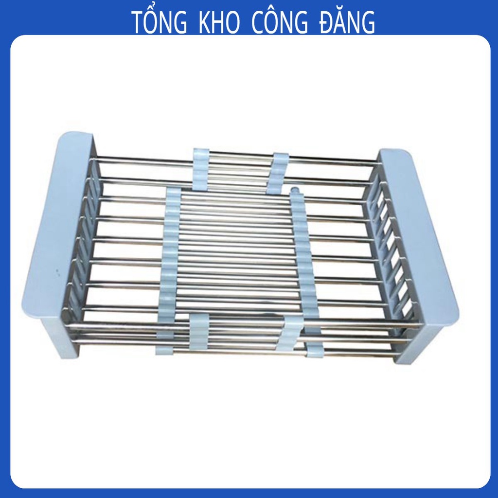 Rổ inox đa năng kéo rút tiện lợi đựng chén, rau củ quả, làm ráo nước .