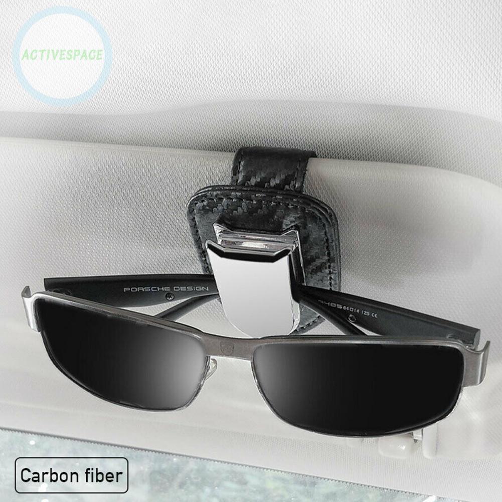 Glasses Clip Sun Visor Sunglasses Accessory Aluminum Black Card Holder