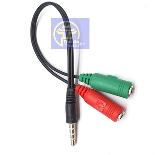 [Mã ELHACE giảm 4% đơn 300K] Cáp chia 3.5 Ra 2 Tai Nghe Và Micro ( dây tròn)