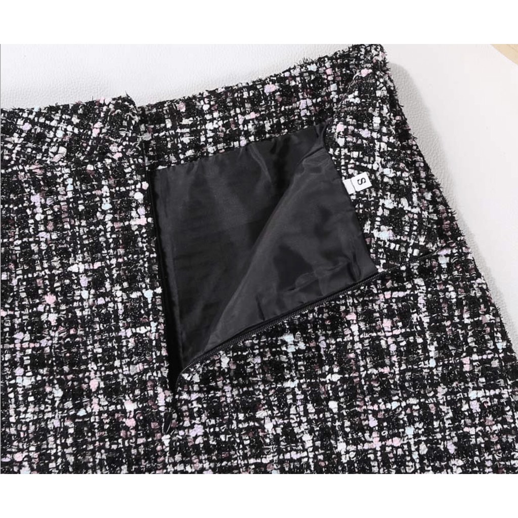 Chân váy dạ tweed 2 màu - chân váy kim tuyến 2 màu | BigBuy360 - bigbuy360.vn