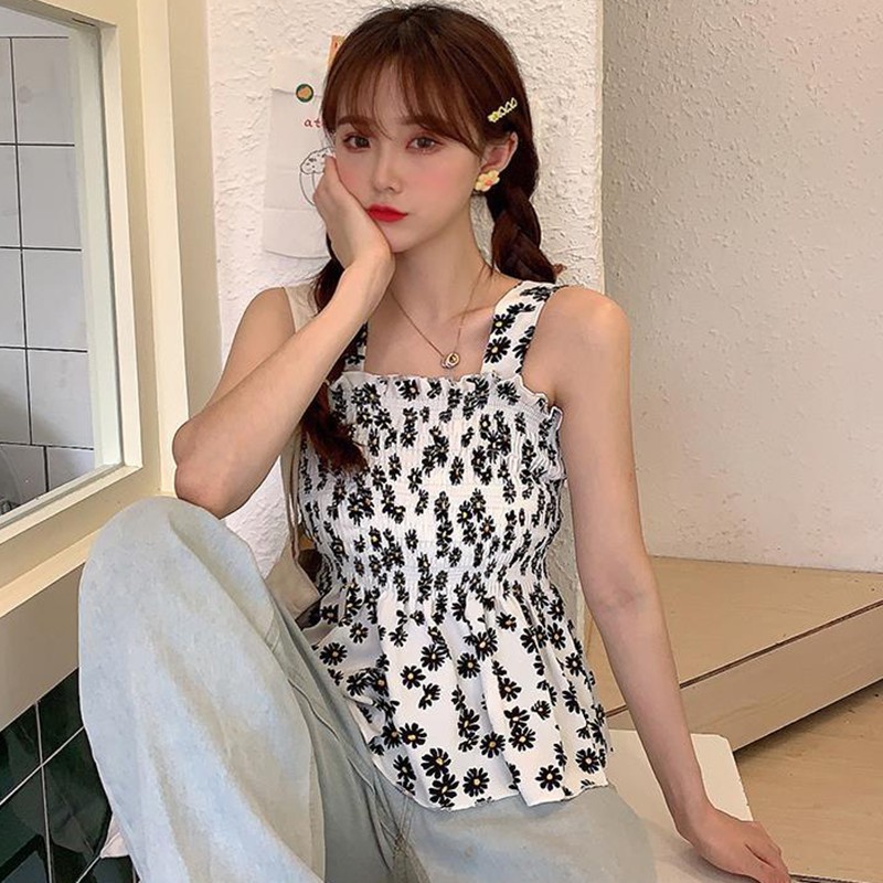 Women Fashion Causal Daisy Cami Tops Summer Vest Sleeveless Camisole | BigBuy360 - bigbuy360.vn