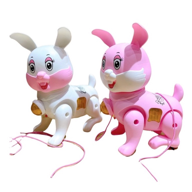 Đồ Chơi Chú Thỏ Chạy Pin Nhạc Đèn Dễ Thương Cho Bé