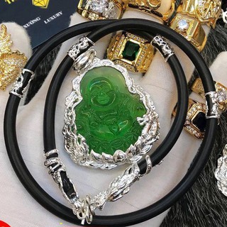 Dây chuyền nam đầu mạ bạc mặt Phật