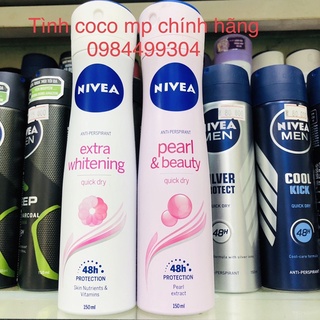Xịt khử mùi Nivea toàn thân, xịt khử mùi cơ thể dưỡng trắng mịn mờ vết thâm-combo 2 chai 150ml*2