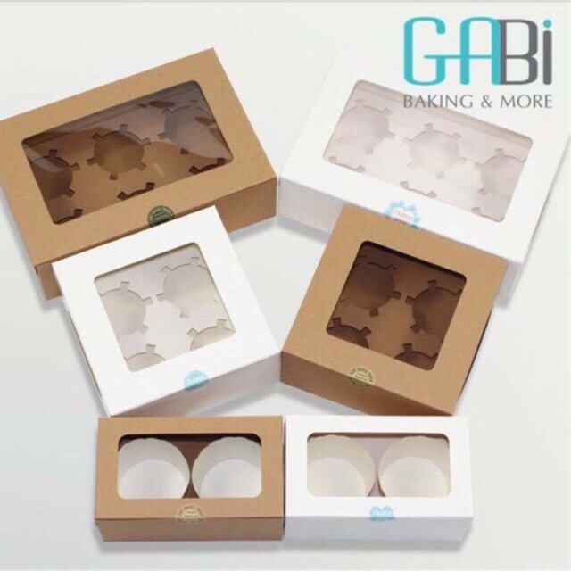 Combo 5 hộp đựng cupcake nắp trong không quai xách
