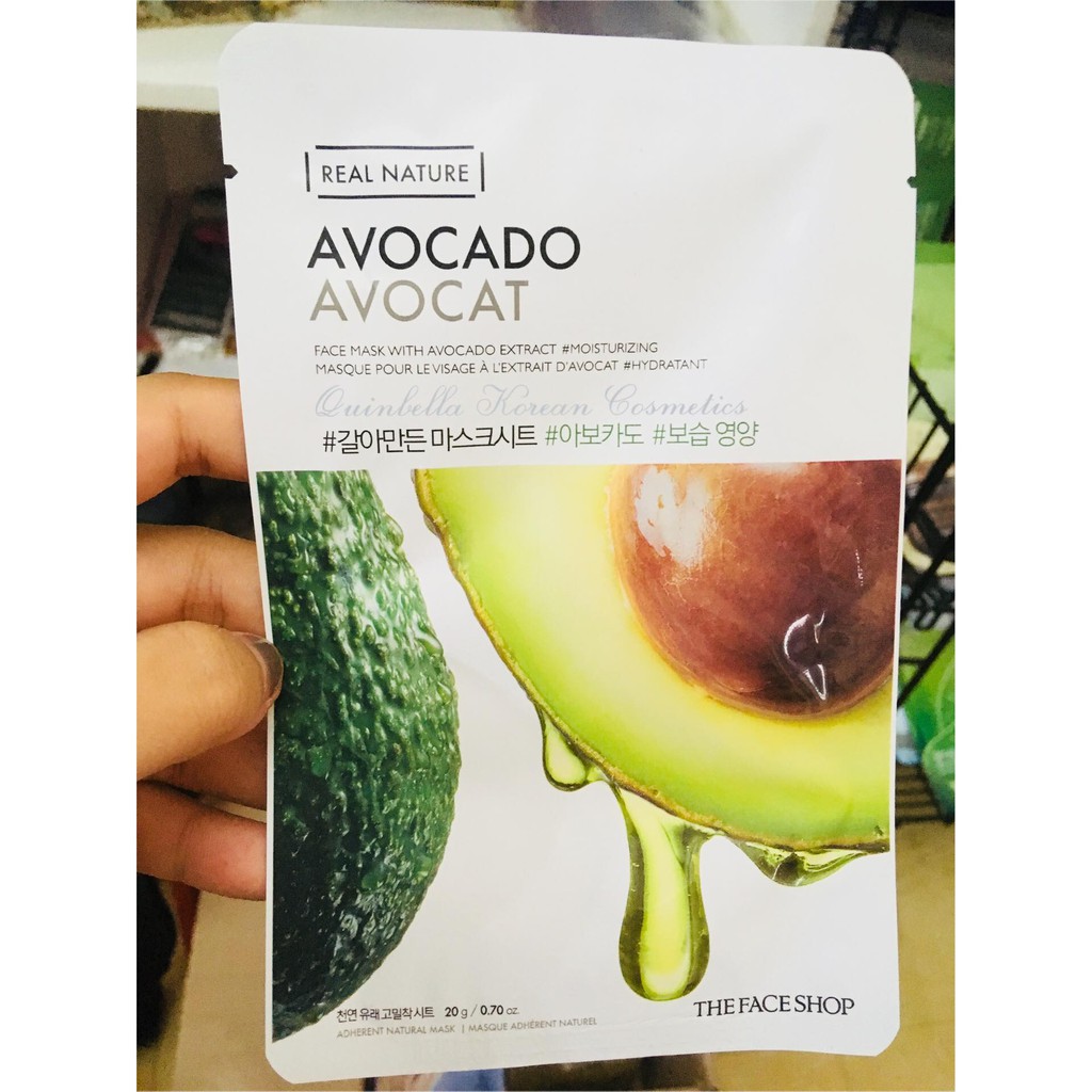 Mặt Nạ Dưỡng Da Phục Hồi Ẩm Tối Ưu TheFaceShop Real Nature Avocado Face Mask 20g