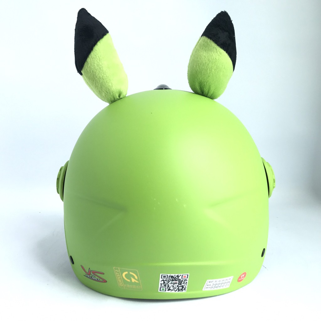 Mũ bảo hiểm trẻ em có kính V&amp;S Helmet hình Pikachu xanh lá - Vs103KS