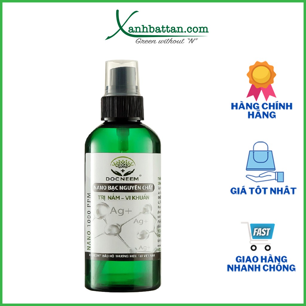 Nano bạc trị nấm bệnh, vi khuẩn cho hoa hồng, phong lan DOCNEEM 100 ml