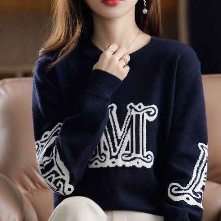 Áo sweater ZHELIHANGFEI tay dài dáng rộng in chữ kiểu Mỹ thời trang