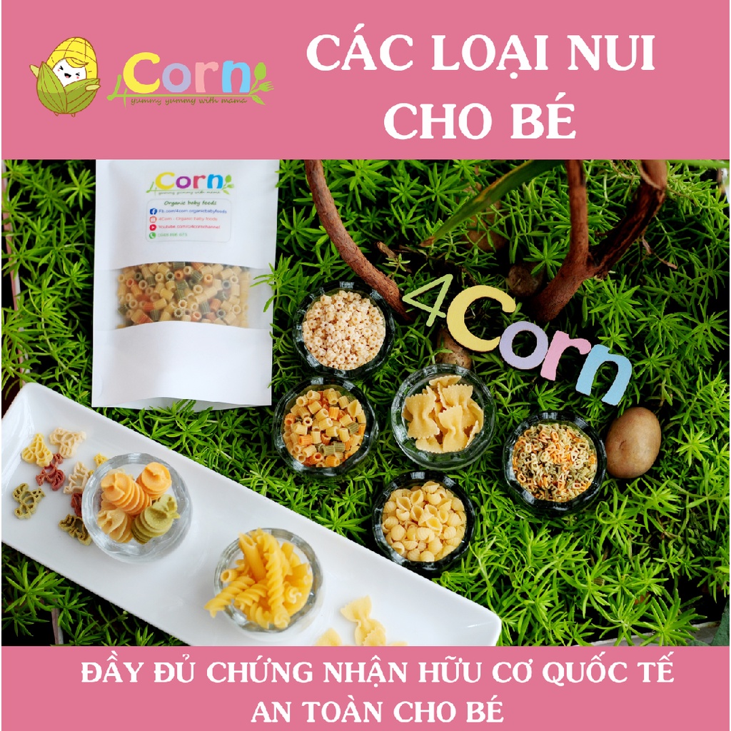 Các loại nui hữu cơ nhập khẩu chế biến ăn dặm -  Cho bé 7m+ [Túi zip 100g]