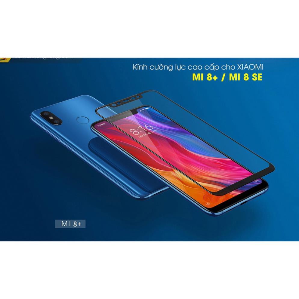 Xiaomi Mi 8 - Cường Lực Full Màn 5D Full Keo, Không Chấm Liti, Không Loang Dầu,Màn Sáng, Cảm Ứng Mượt