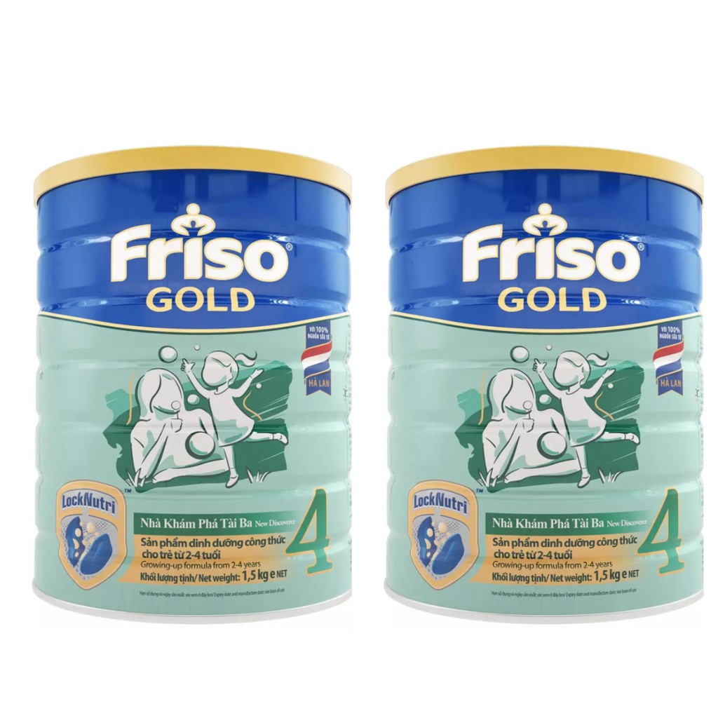 Bộ 2 hộp Sữa bột Friso Gold 4 1.5 kg