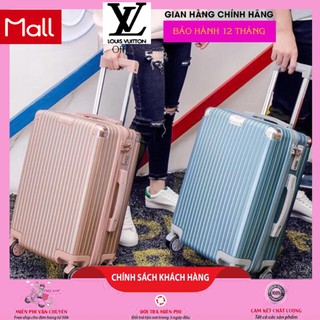 Vali nhựa khóa kéo, bo góc sang trọng, thời trang (size 20)