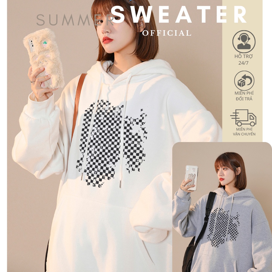 Áo hoodie nam nữ, Áo sweater nỉ nam nữ from rộng Unisex chất nỉ ngoại siêu dày dặn