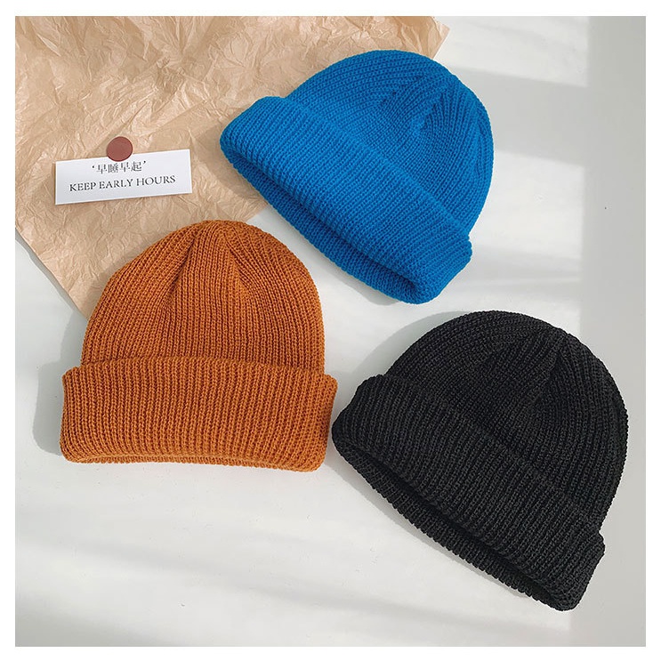 Mũ nón len beanies nam nữ dáng ngắn tròn mùa thu đông màu trơn thời trang - ML001 The Collar Box