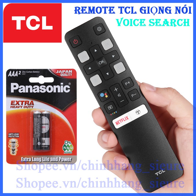 - ĐIỀU KHIỂN TV ANDROID SMART INTERNET TCL GIỌNG NÓI ZIN CHÍNH HÃNG MỚI 100% Tặng kèm Pin
