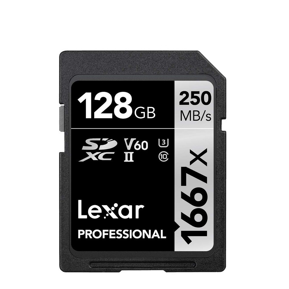 Thẻ nhớ SDXC Lexar Professional 128GB 1667x UHS-II U3 V60 Read 250MB/s (Đen)