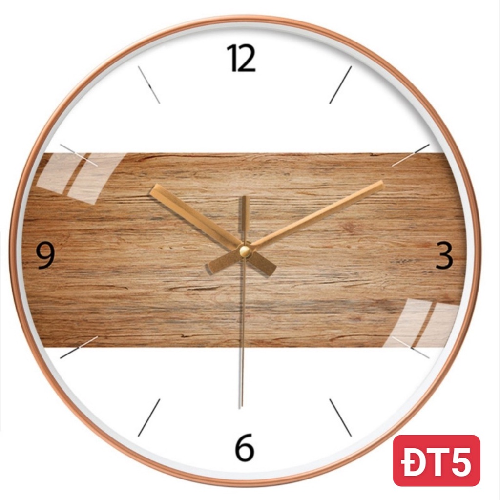 Đồng hồ treo tường VUADECOR hình tròn tráng gương kim trôi cao cấp (Tặng pin và đinh treo)