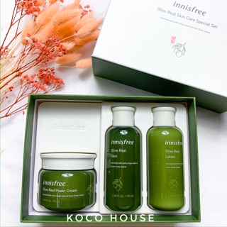 Bộ Sản Phẩm Dưỡng Ẩm Cho Da Khô Từ Oliu Innisfree Olive Real Skin Care Specal Set