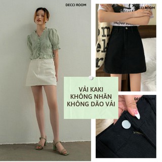 Chân váy ngắn Chữ A dáng basic kaki