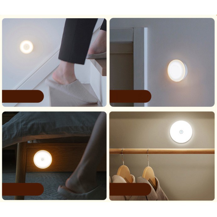 Đèn Led Tròn Cảm Biến Chuyển Động Dán Tường Sạc Pin (1W)