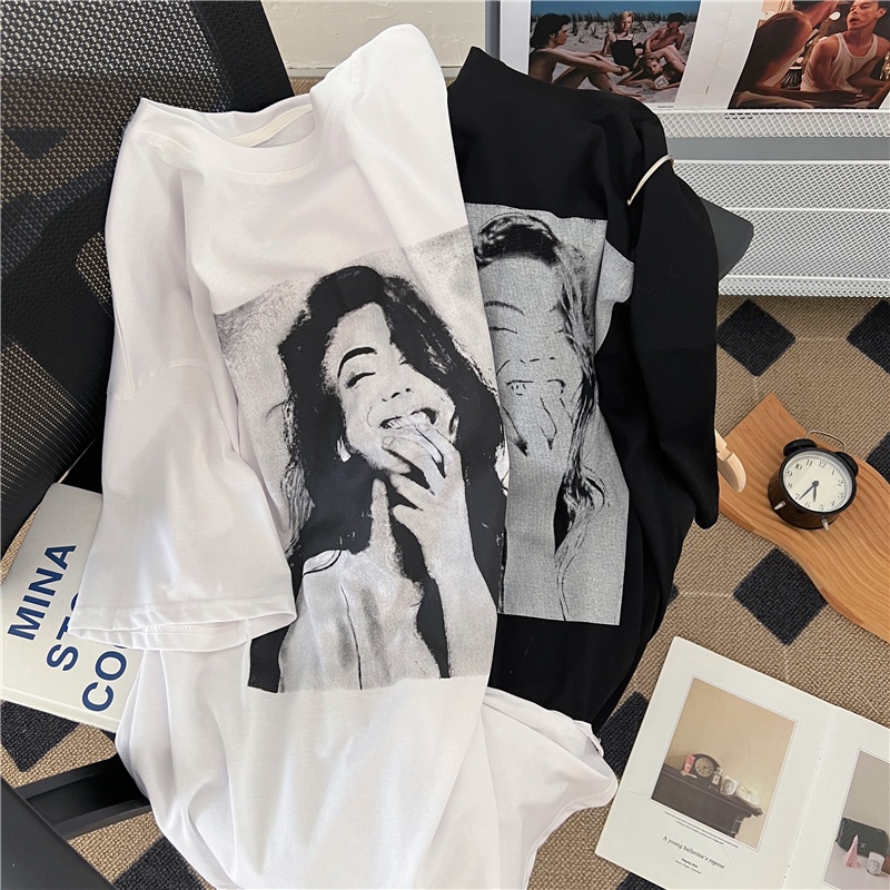 SUXI Áo Thun Tay Ngắn In Họa Tiết Thời Trang Mùa Hè Cho Nữ