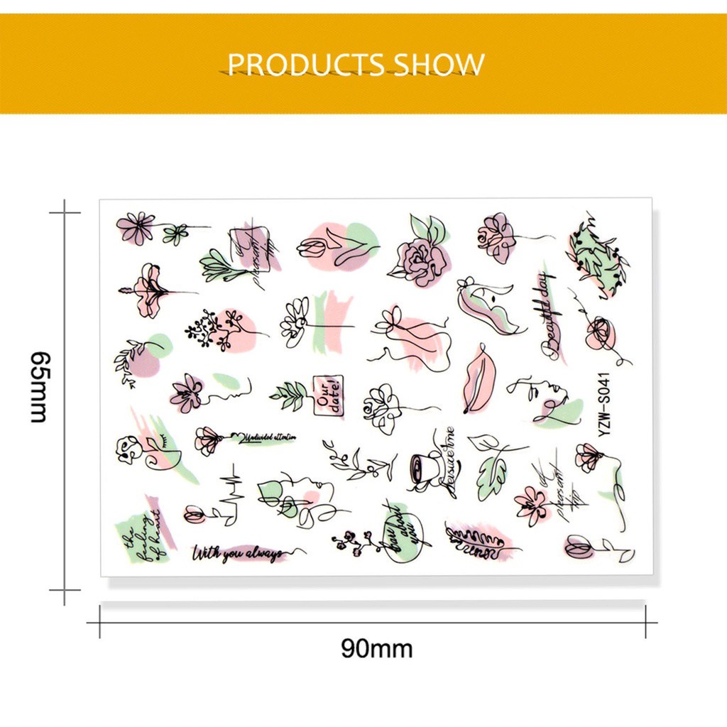 1 Tấm Nhãn Dán Trang Trí Móng Tay Họa Tiết Hình Học Thời Trang DIY Dành Cho Nữ