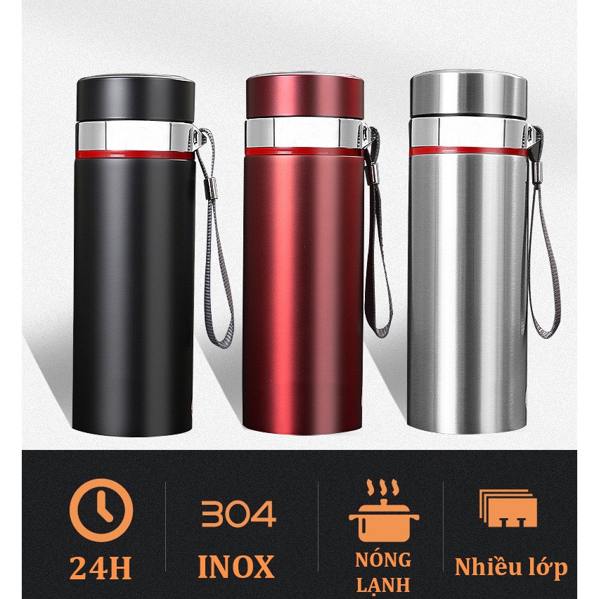 Bình giữ nhiệt 2️⃣4️⃣giữ lạnh cao cấp thể thao dung tích lớn thép không gỉ Inox 304 giữ nhiệt nóng HB03