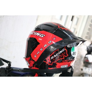 Nón bảo hiểm AGU Racing + đuôi gió