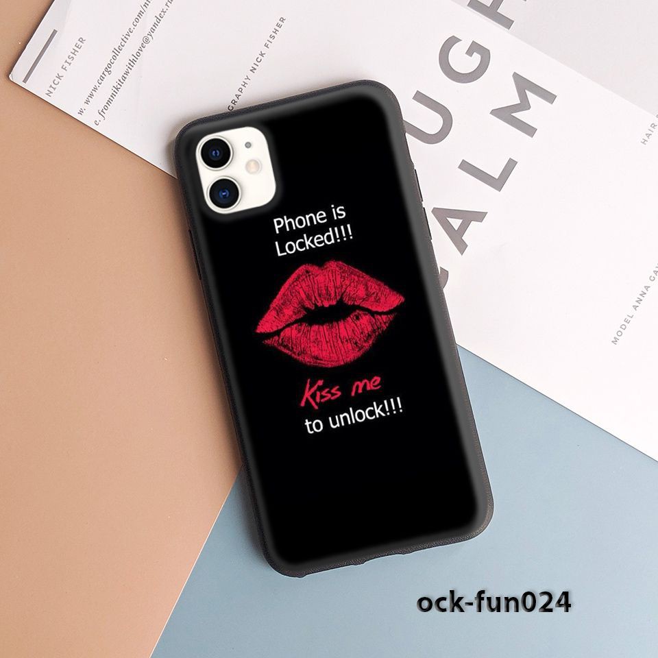 Ốp iPhone 11 in hình kissme to unlock - fun024 (Ốp dẻo chống bẩn chống sốc)