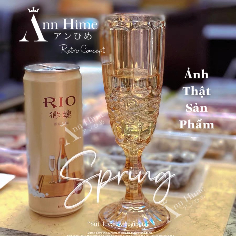 Ly Thủy Tinh Cocktail Decor Phong Cách Châu Âu Cổ Điển