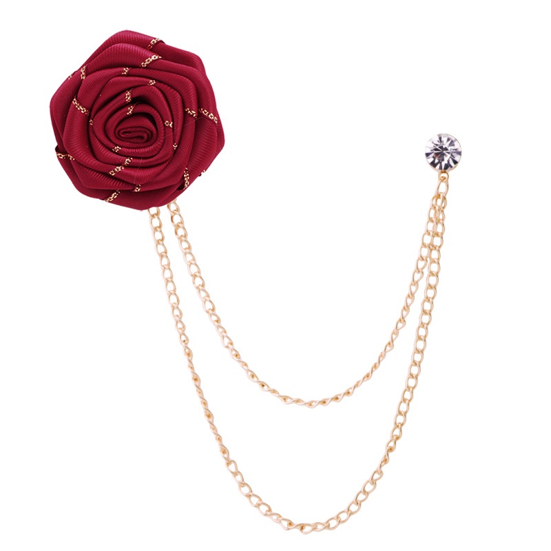 EFAN Ghim Cài Áo Hình Hoa Hồng Phối Tua Rua Phong Cách Hàn Quốc Cho Nam Và Nữ