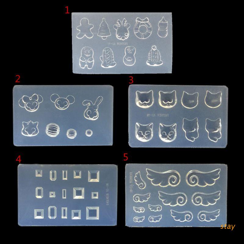 Khuôn silicone tạo hình trang trí móng tay hình thỏ/mèo/cánh thiên thần 3D