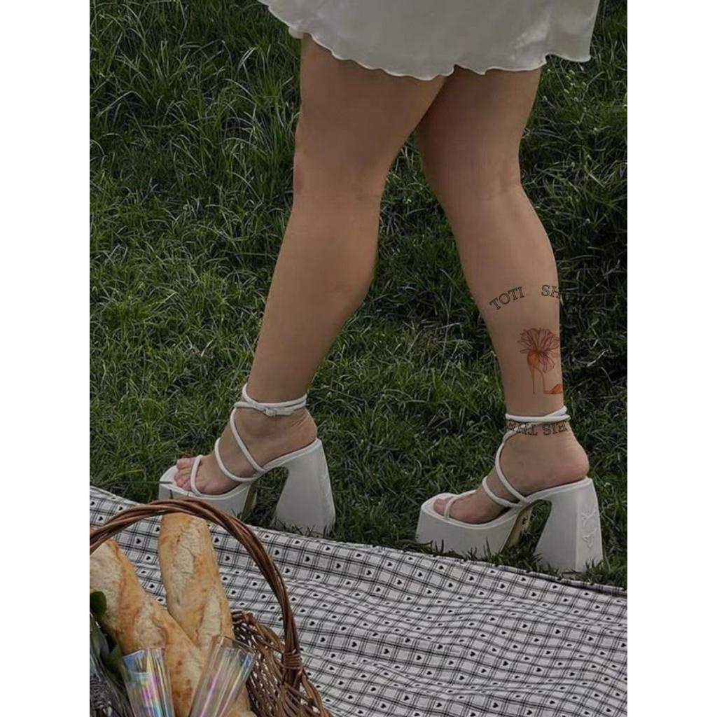 GIÀY CAO GÓT TOTIIE STORE - SANDAL NỮ HAI QUAI NGANG MẢNH PHONG CÁCH THỜI TRANG HIỆN ĐẠI G2304240