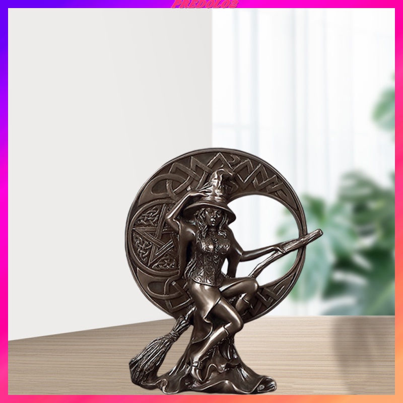 Witch Figurines Witchcraft Sculpture Office Statue Deco