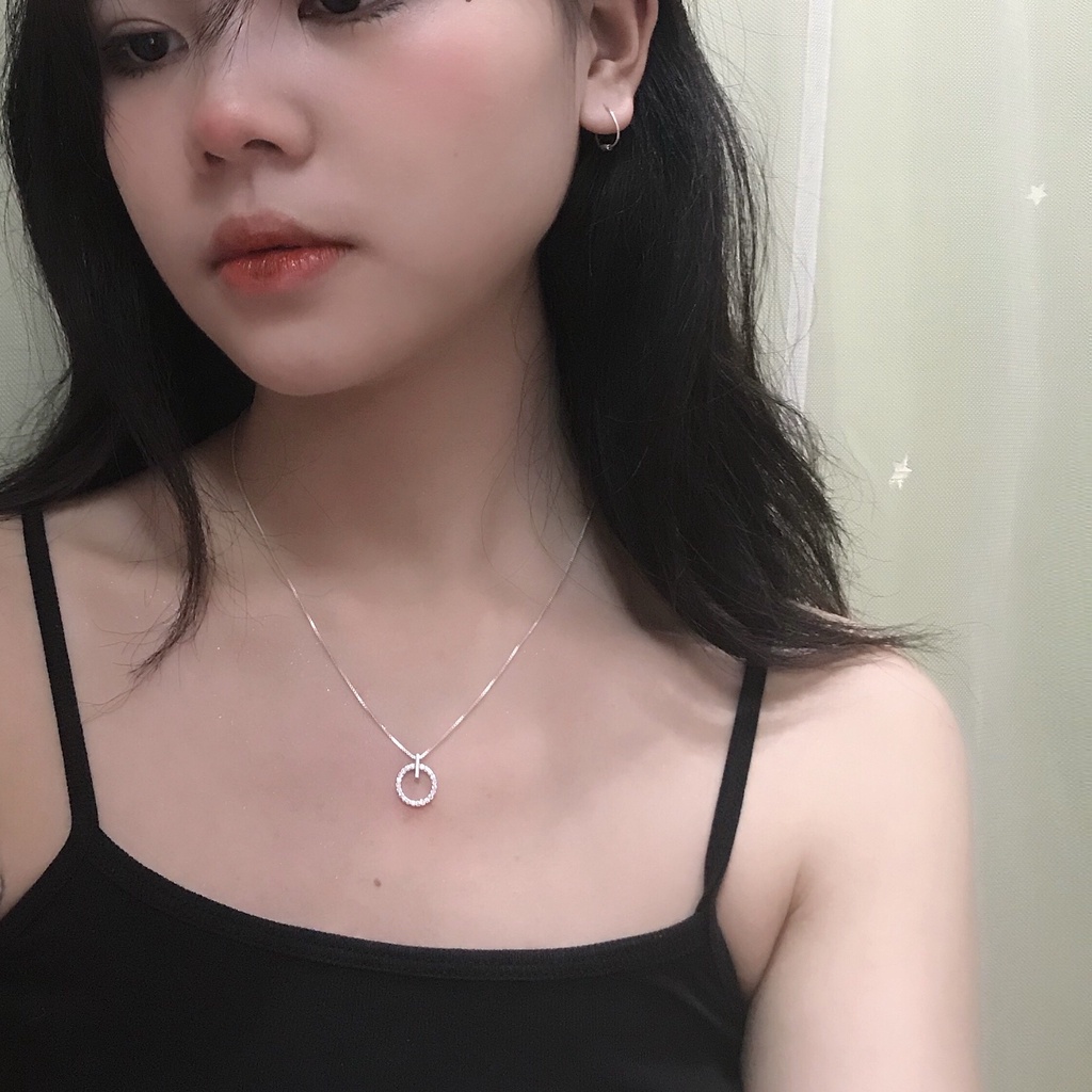 Dây chuyền bạc nữ Miuu Silver mặt tròn xinh xắn Veronica Necklace