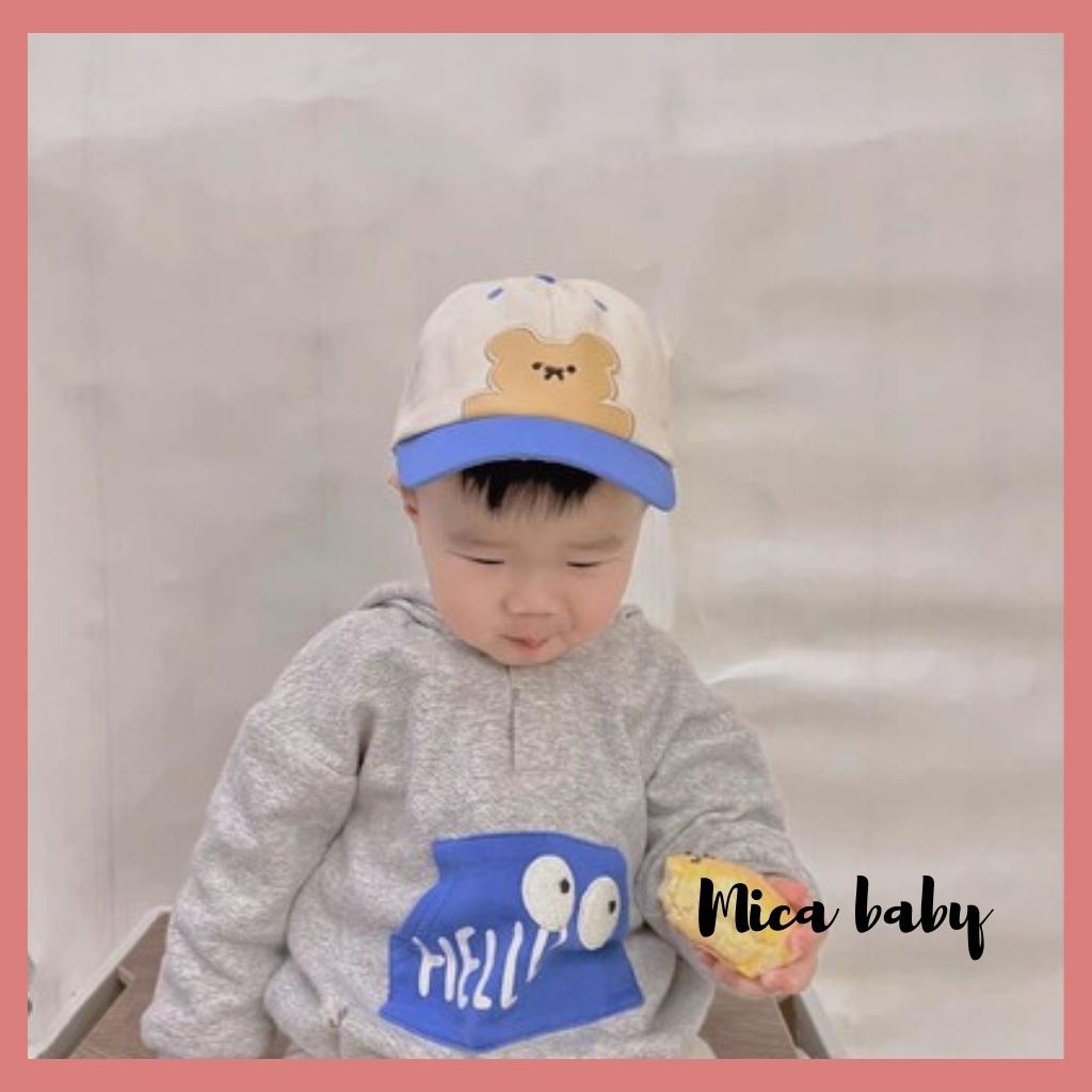 Mũ lưỡi trai vành ngắn hình gấu nâu đáng yêu cho bé Mica Baby MH171