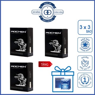 💥 [Hàng Chính Hãng] COMBO 3 hộp Bao Cao Su Rocmen Đen Loại nhỏ - TẶNG 1 HỘP (4 hộp - 12 Bao) Che Tên Sản Phẩm