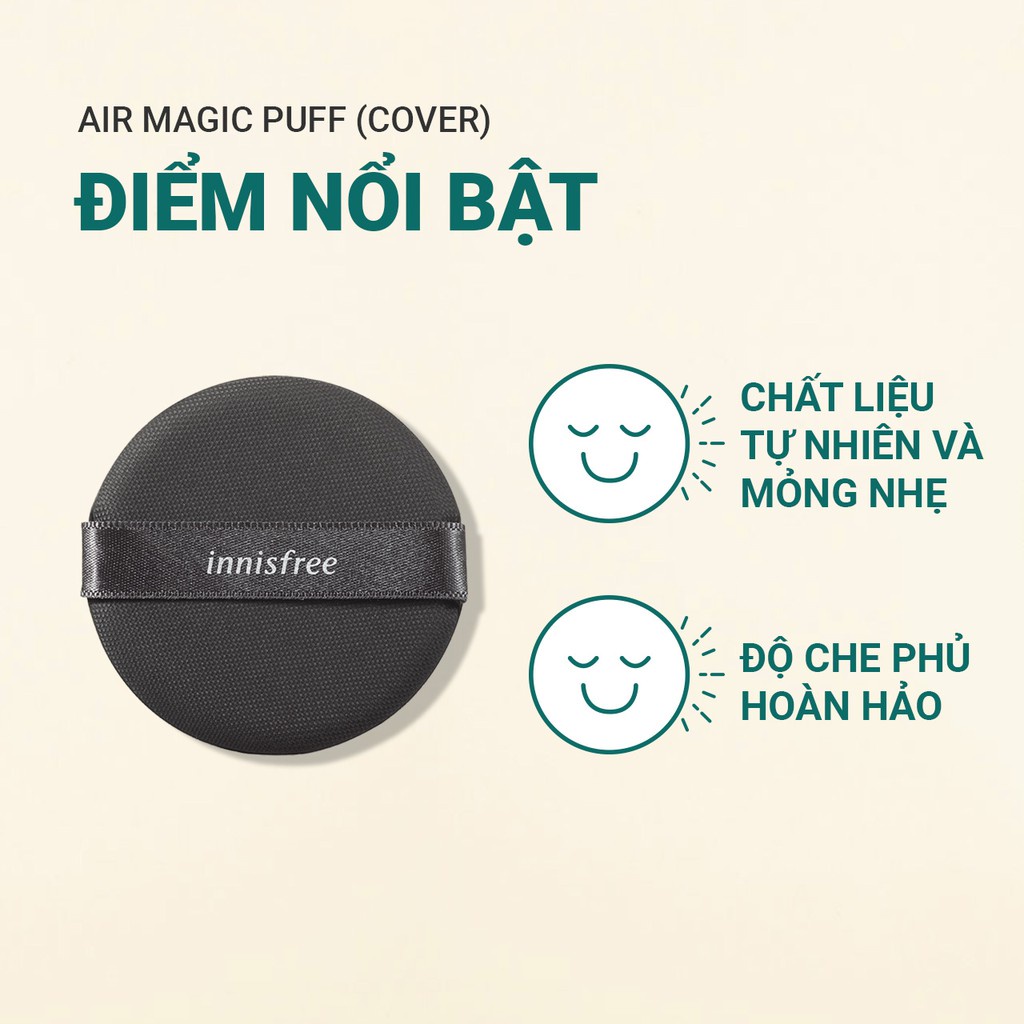 [Mã COSIF05 giảm 10% đơn 400K] Bông mút trang điểm phấn nước innisfree Air Magic Puff (1 Mút)