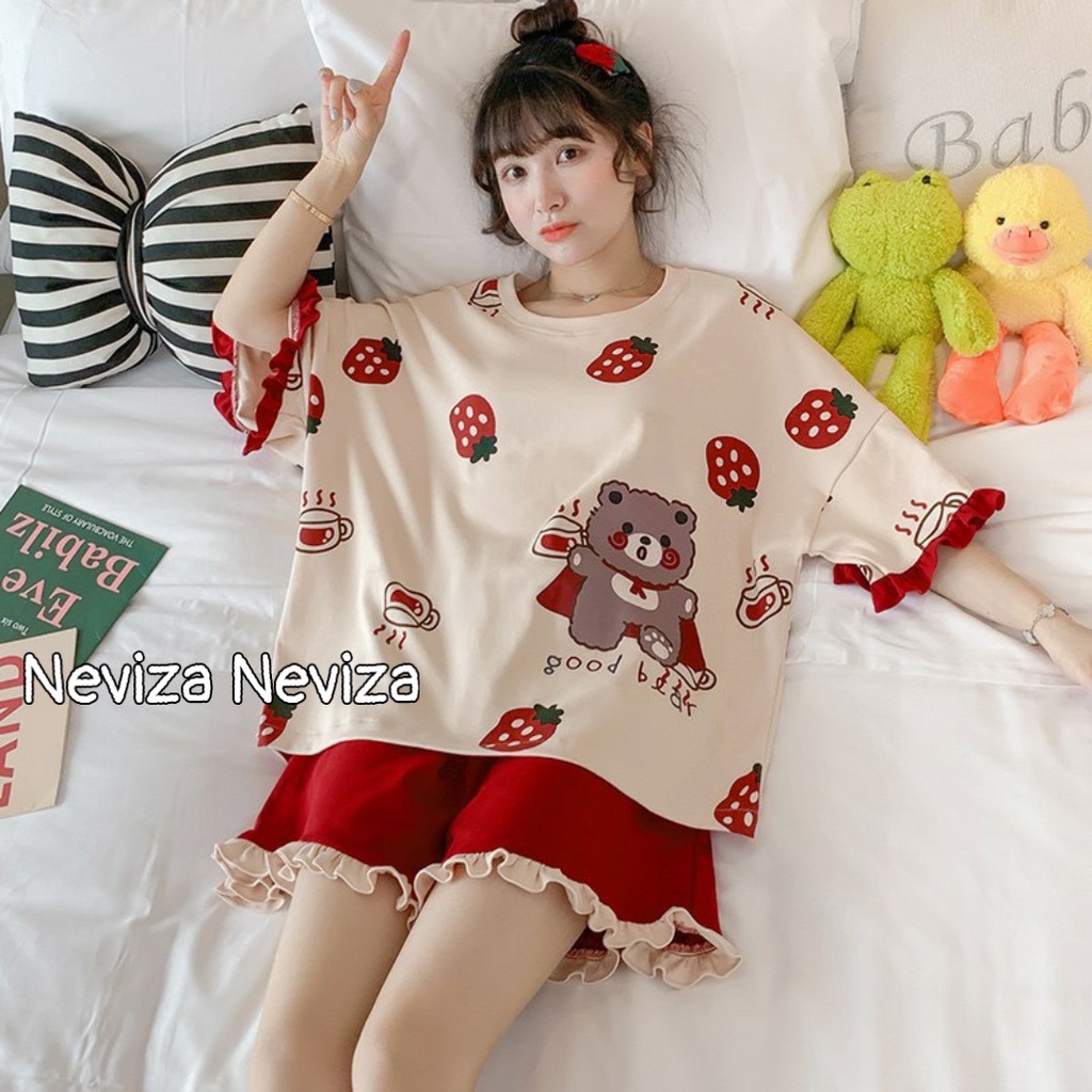 Đồ Bộ Nữ chất cotton mềm mát - Bộ đồ mặc nhà với thiết kế in hình siêu kute dễ thương BC09 (bầu bí nhỏ bon chen)