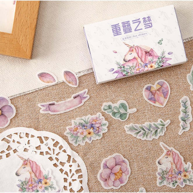 Sticker hộp trang trí Scrapbook, sổ tay, vở (Bộ 40 sticker)_ Chủ đề Kỷ Niệm_KNCR001