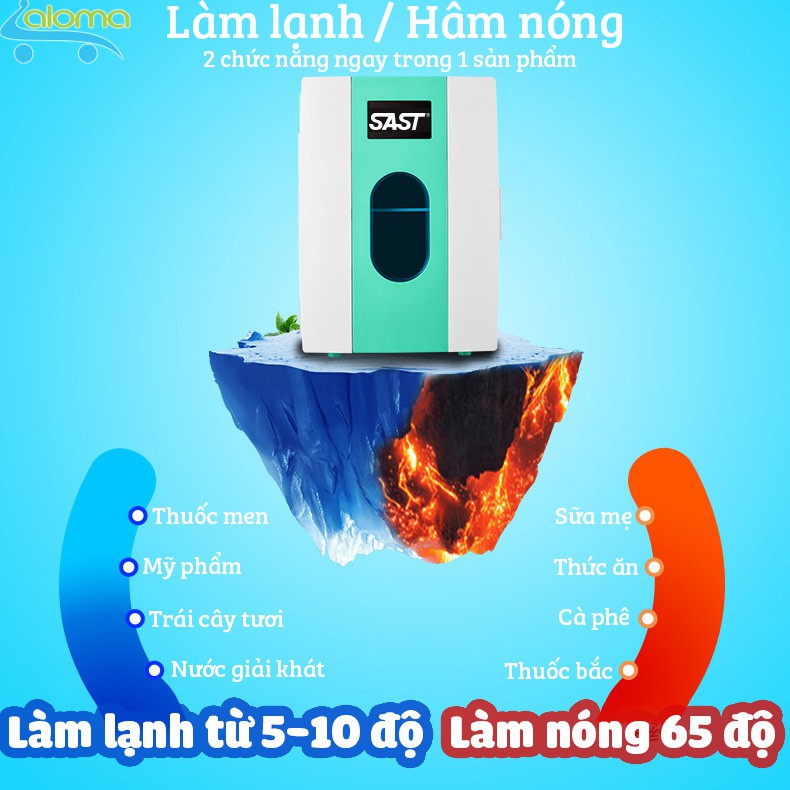 [BẢO HÀNH 12 THÁNG] TỦ LẠNH MINI 10 LÍT SAST ST10L VỚI 2 CHẾ ĐỘ LÀM LẠNH VÀ NÓNG NGUỒN ĐIỆN GIA ĐÌNH VÀ Ô TÔ