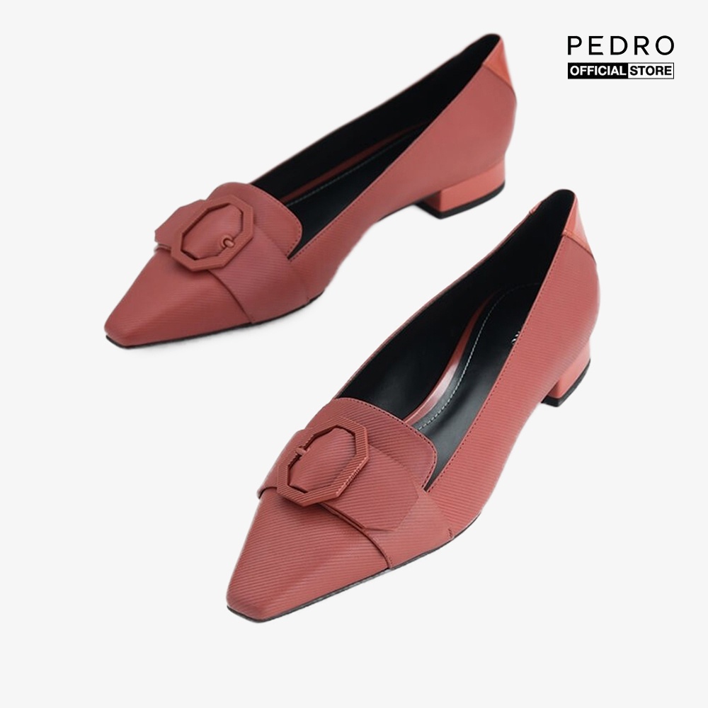 PEDRO - Giày đế bệt mũi nhọn đế vuông Textured Leather PW1-66480049-55