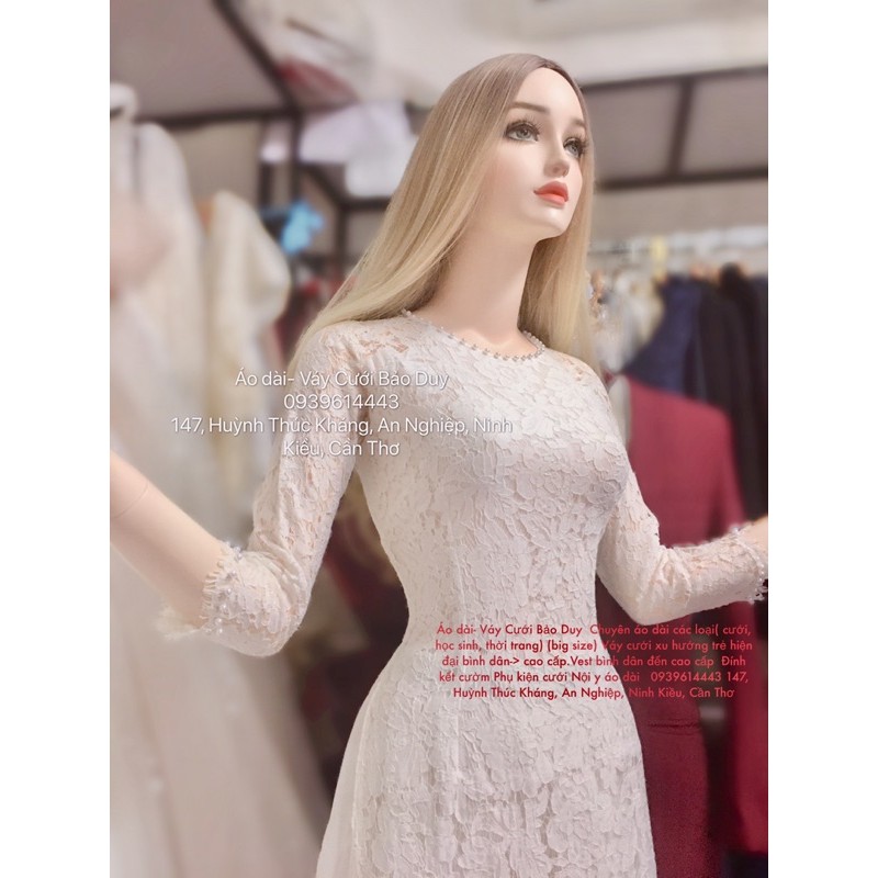Áo dài ren trắng