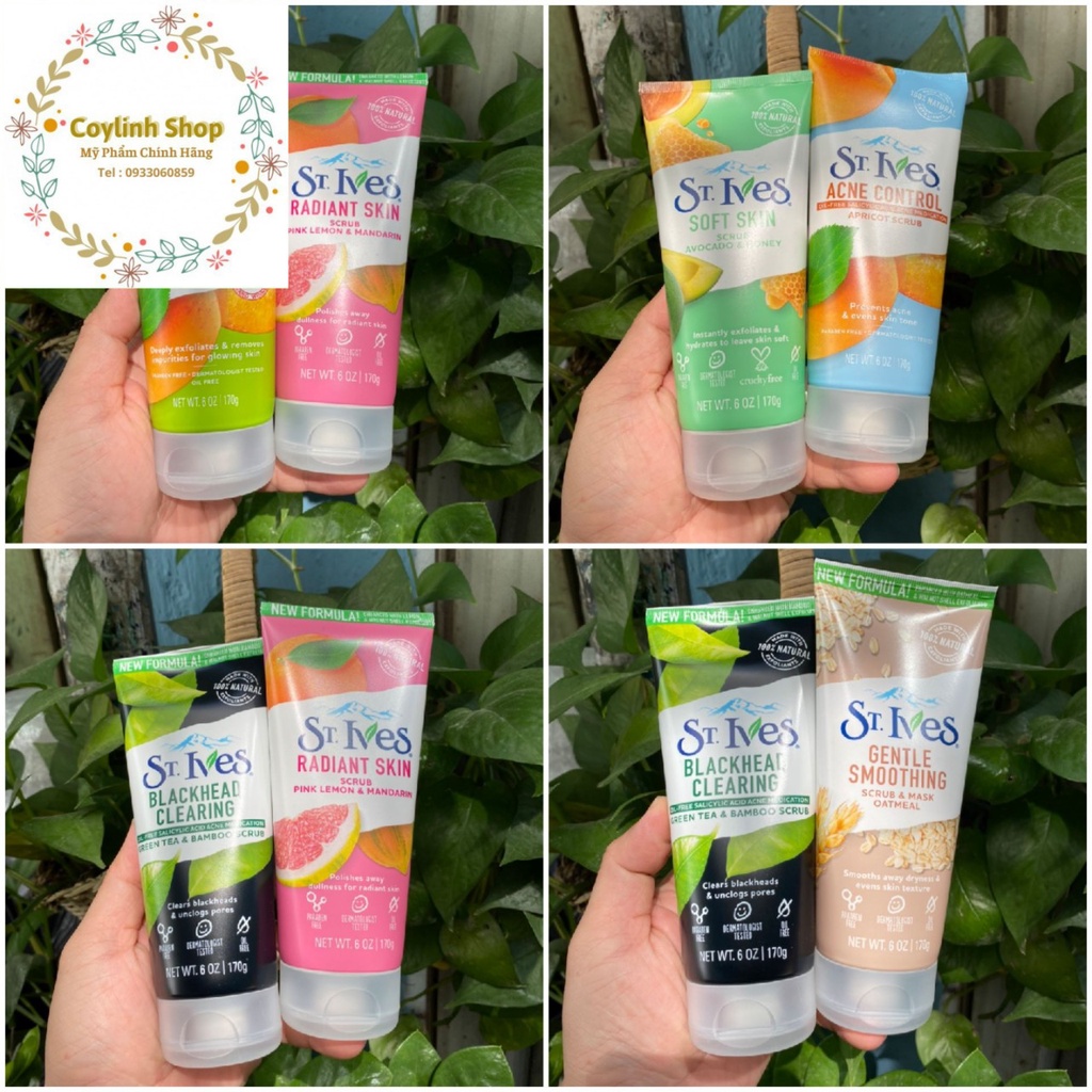 [Date 08/2024] Sữa Rửa Mặt tẩy tế bào chết sạch mụn sáng da St.Ives 170g Chính Hãng