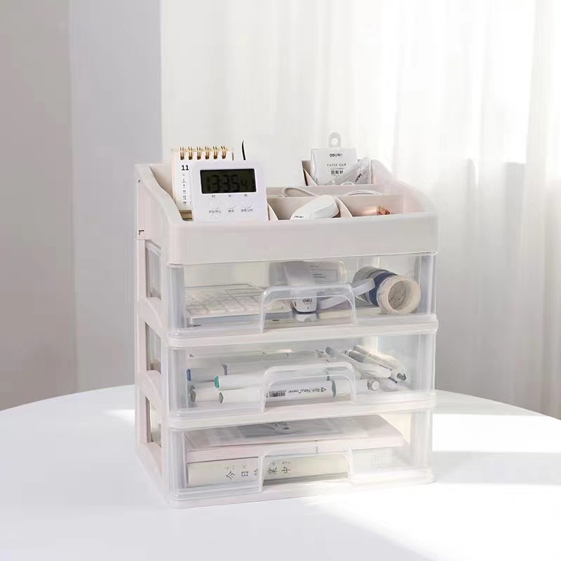 Ngăn Kéo Đựng Đồ Trang Điểm / Đồ Trang Điểm 3 Lớp Dạng Ngăn Kéo 3 Lớp Màu Trong Suốt Chống Bụi