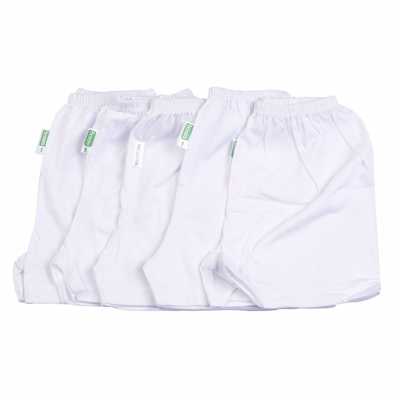 QUẦN NGẮN TRẮNG BOSSINI COTTON CHO BÉ MỀM ĐỦ SIZE TỪ 3-22kg