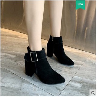 T02 Boot cổ thấp chất da lộn nhiều màu thời trang