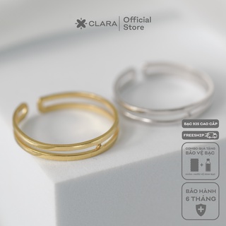 Nhẫn bạc nữ đai đôi cao cấp - Clara Jewelry N0054